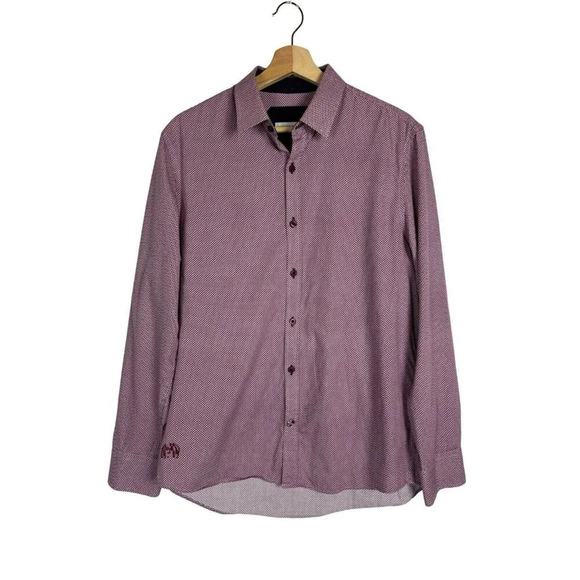 John Lennon by English Laundry‎ Burgundy Button Down Dress Shirt Size M - Picture 1 of 14